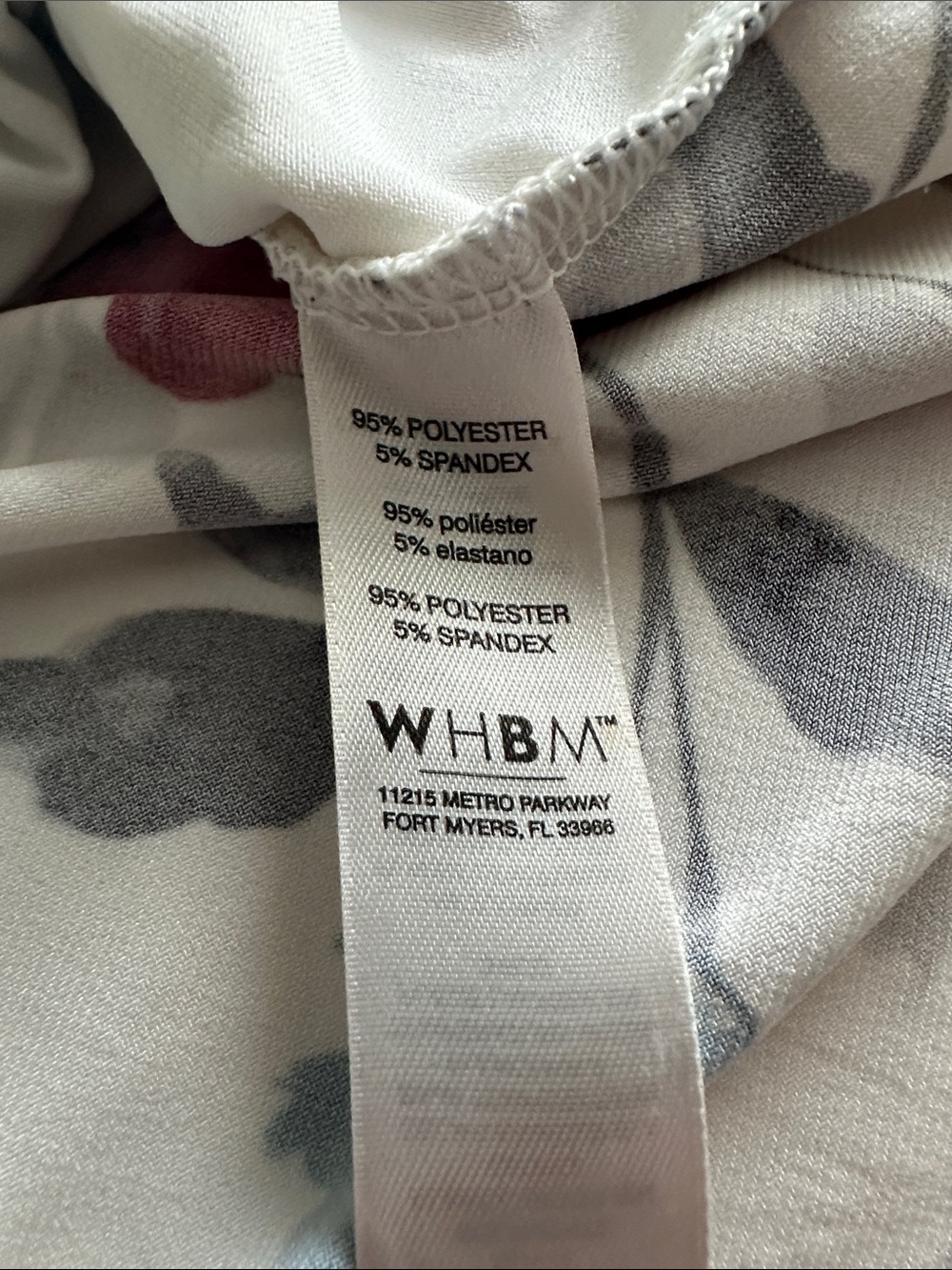 WHBM Sleeveless Grey Blue Red Floral Blouse Size Small - Picture 6 of 9